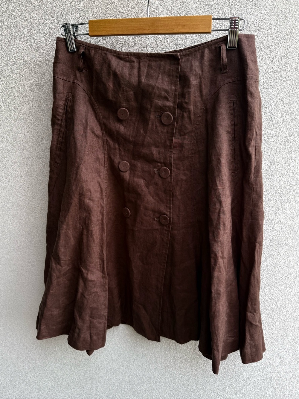 Philosophy by Republic Brown A-line wrap button up Skirt